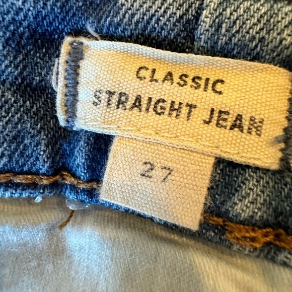 Madewell Classic Straight Two-Tone Denim Blue Jeans Sz 27 - Picture 4 of 14